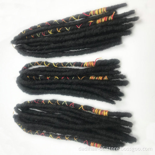 factoryBlack Straight Synthetic Crochet Braid hair,pre braided Gold Accent Crochet Bae Locs Braid 18 inch 10 strands 90g